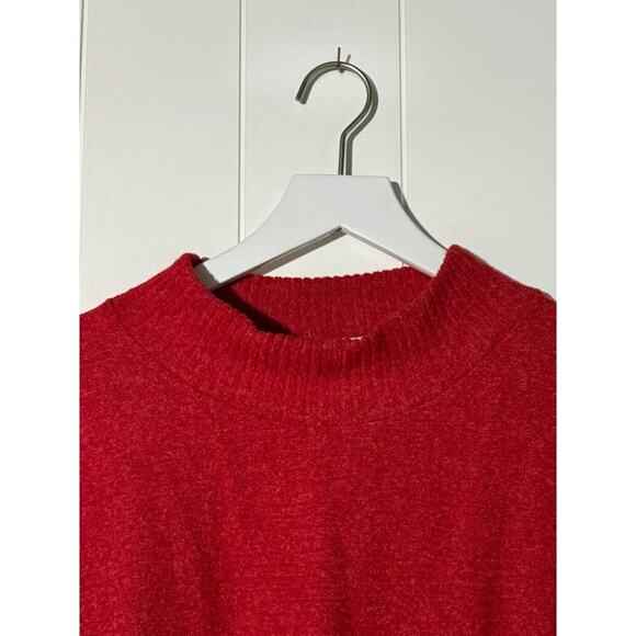 143 Story Women’s 3X/4X Plus Size Oversized Knit Sweater Pullover Ribbed Red - Picture 2 of 5